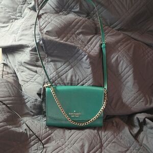 Kate Spade Green Crossbody Bag with Gold Chain NWOT